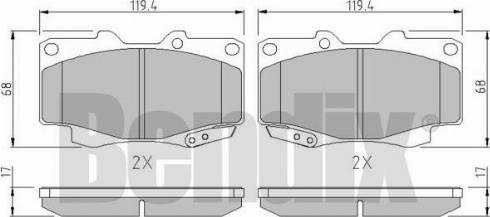 BENDIX 510774 - Тормозные колодки, дисковые, комплект autosila-amz.com