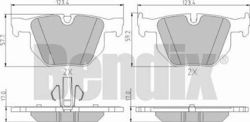 BENDIX 510771 - Тормозные колодки, дисковые, комплект autosila-amz.com