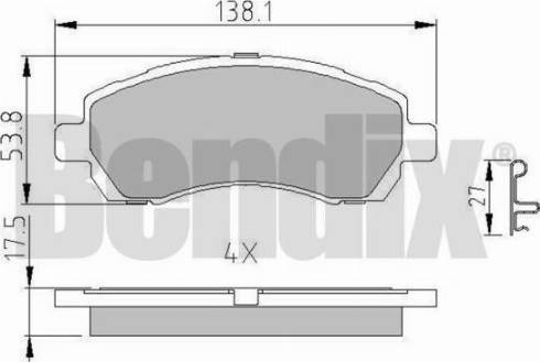 BENDIX 510777 - Тормозные колодки, дисковые, комплект autosila-amz.com