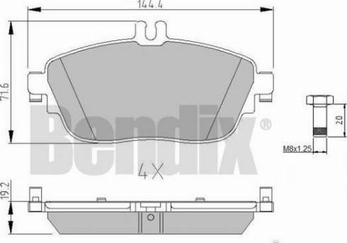 BENDIX 511064 - Тормозные колодки, дисковые, комплект autosila-amz.com