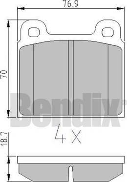 BENDIX 511018 - Тормозные колодки, дисковые, комплект autosila-amz.com