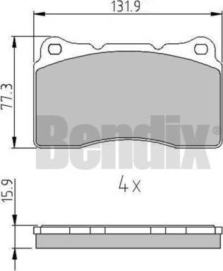 BENDIX 511083 - Тормозные колодки, дисковые, комплект autosila-amz.com