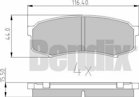 BENDIX 511032 - Тормозные колодки, дисковые, комплект autosila-amz.com