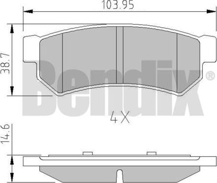 BENDIX 511160 - Тормозные колодки, дисковые, комплект autosila-amz.com