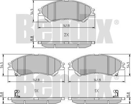 BENDIX 511168 - Тормозные колодки, дисковые, комплект autosila-amz.com