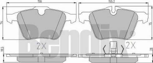 BENDIX 511185 - Тормозные колодки, дисковые, комплект autosila-amz.com