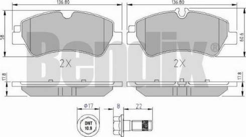 BENDIX 511129 - Тормозные колодки, дисковые, комплект autosila-amz.com