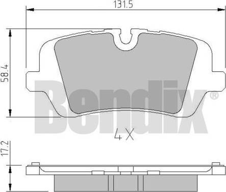 BENDIX 511126 - Тормозные колодки, дисковые, комплект autosila-amz.com