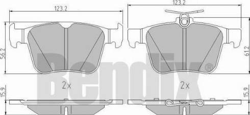 BENDIX 511120 - Тормозные колодки, дисковые, комплект autosila-amz.com