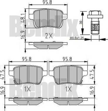 BENDIX 511268 - Тормозные колодки, дисковые, комплект autosila-amz.com