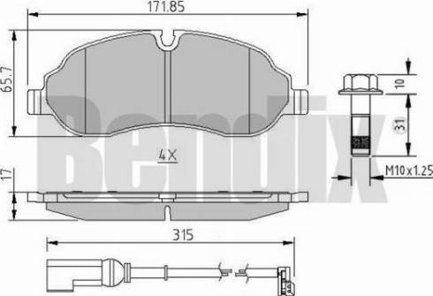 BENDIX 511205 - Тормозные колодки, дисковые, комплект autosila-amz.com