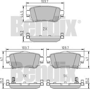 BENDIX 511230 - Тормозные колодки, дисковые, комплект autosila-amz.com