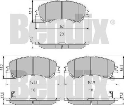 BENDIX 511229 - Тормозные колодки, дисковые, комплект autosila-amz.com