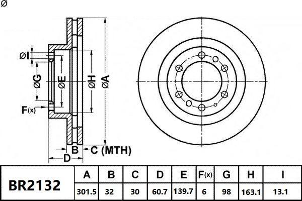 Bendix-AU BR2132 ULT4WD - Тормозной диск autosila-amz.com