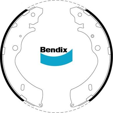 Bendix-AU BS5010 - Комплект тормозных колодок, барабанные autosila-amz.com