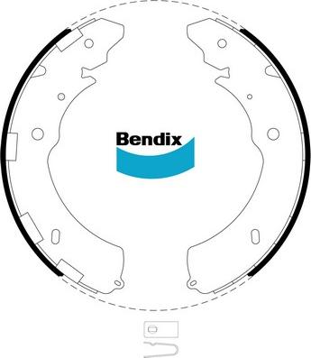 Bendix-AU BS5018 - Комплект тормозных колодок, барабанные autosila-amz.com