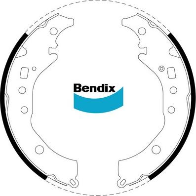 Bendix-AU BS5035 - Комплект тормозных колодок, барабанные autosila-amz.com