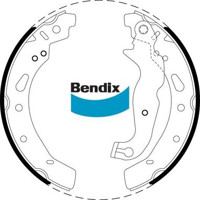 Bendix-AU BS5022 - Комплект тормозных колодок, барабанные autosila-amz.com