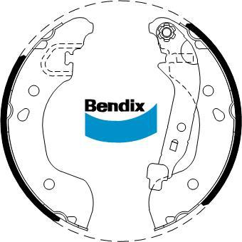 Bendix-AU BS5261 - Комплект тормозных колодок, барабанные autosila-amz.com