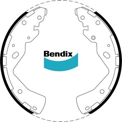 Bendix-AU BS5238 - Комплект тормозных колодок, барабанные autosila-amz.com