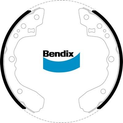 Bendix-AU BS1409 - Комплект тормозных колодок, барабанные autosila-amz.com