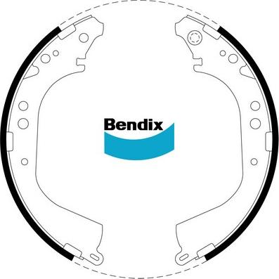 Bendix-AU BS1414 - Комплект тормозных колодок, барабанные autosila-amz.com