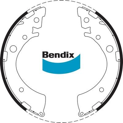Bendix-AU BS1614 - Комплект тормозных колодок, барабанные autosila-amz.com