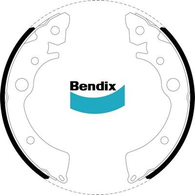 Bendix-AU BS1610 - Комплект тормозных колодок, барабанные autosila-amz.com