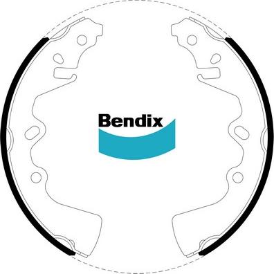 Bendix-AU BS1348 - Комплект тормозных колодок, барабанные autosila-amz.com
