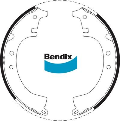 Bendix-AU BS1358 - Комплект тормозных колодок, барабанные autosila-amz.com