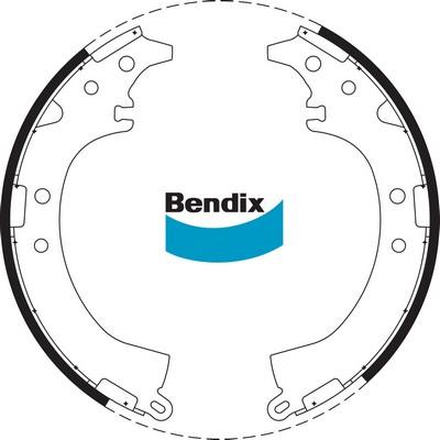 Bendix-AU BS1747 - Комплект тормозных колодок, барабанные autosila-amz.com