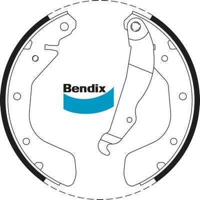 Bendix-AU BS1705 - Комплект тормозных колодок, барабанные autosila-amz.com