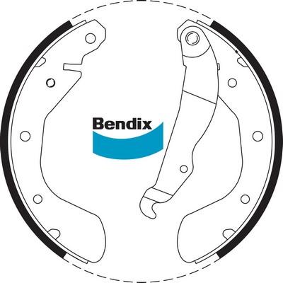 Bendix-AU BS1710 - Комплект тормозных колодок, барабанные autosila-amz.com