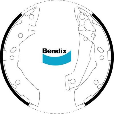 Bendix-AU BS1739 - Комплект тормозных колодок, барабанные autosila-amz.com