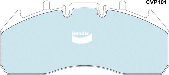 Bendix-AU CVP101PTHD - Тормозные колодки, дисковые, комплект autosila-amz.com