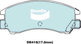 Bendix-AU DB418 GCT - Тормозные колодки, дисковые, комплект autosila-amz.com