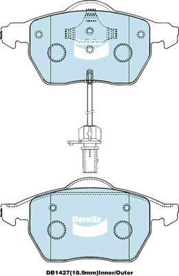 Bendix-AU DB1427 EURO+ - Тормозные колодки, дисковые, комплект autosila-amz.com