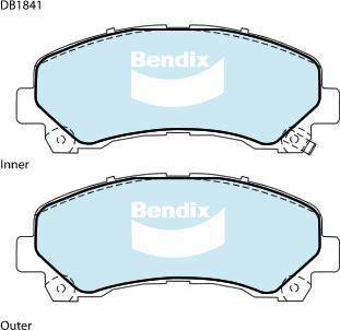 Bendix-AU DB1841 -4WD - Тормозные колодки, дисковые, комплект autosila-amz.com