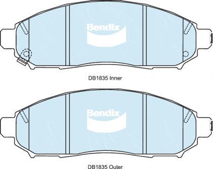 Bendix-AU DB1835 HD - Тормозные колодки, дисковые, комплект autosila-amz.com