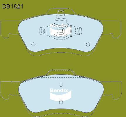Bendix-AU DB1821 -4WD - Тормозные колодки, дисковые, комплект autosila-amz.com