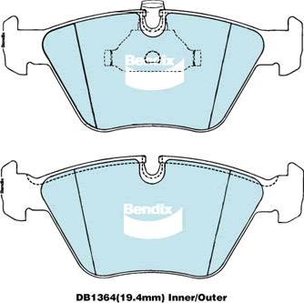 Bendix-AU DB1364 EURO+ - Тормозные колодки, дисковые, комплект autosila-amz.com