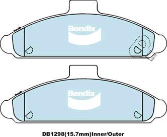 Bendix-AU DB1298 GCT - Тормозные колодки, дисковые, комплект autosila-amz.com