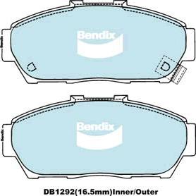 Bendix-AU DB1292 HD - Тормозные колодки, дисковые, комплект autosila-amz.com