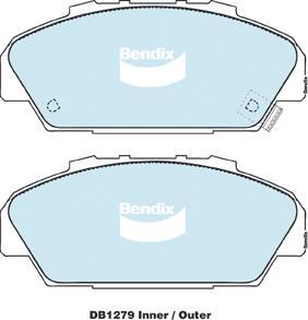 Bendix-AU DB1279 GCT - Тормозные колодки, дисковые, комплект autosila-amz.com