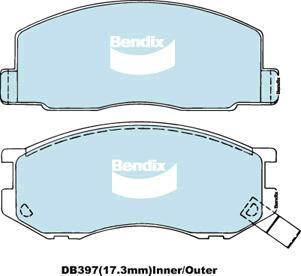 Bendix-AU DB397 GCT - Тормозные колодки, дисковые, комплект autosila-amz.com