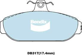 Bendix-AU DB317 GCT - Тормозные колодки, дисковые, комплект autosila-amz.com