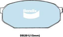 Bendix-AU DB291 GCT - Тормозные колодки, дисковые, комплект autosila-amz.com