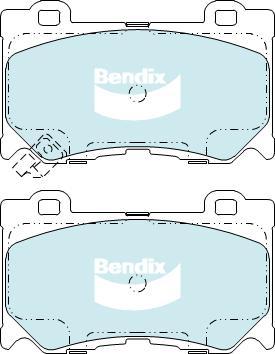 Bendix-AU DB2400-GCT - Тормозные колодки, дисковые, комплект autosila-amz.com