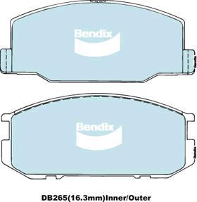 Bendix-AU DB265 GCT - Тормозные колодки, дисковые, комплект autosila-amz.com
