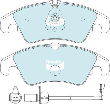 Bendix-AU DB2186 EURO+ - Тормозные колодки, дисковые, комплект autosila-amz.com